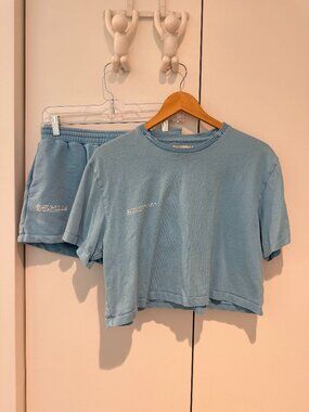 PANGAIA 365 Heavyweight Sweatshirt + Midweight Shorts Lounge Set – Powder Blue